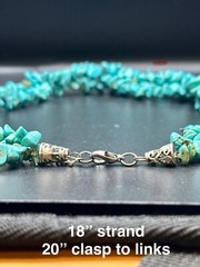 Vintage Beaded Necklace | Genuine Turquoise | 3 Strands | 20” Clasp to Close