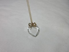 VINTAGE 14K YELLOW GOLD FILLED NECKLACE CHAIN HEART PENDANT 23 7/8 INCH #3