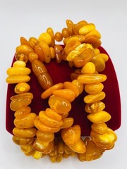 Vintage necklace Natural Amber Egg Yolk Baltic Beads