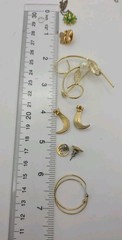 Vintage Gold Tone Costume Jewelry Lot Mixed Materials Wearable Hoops Enamel…
