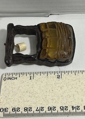 VTG Wishing Well Brooch Hand Carved Solid Wood With Hanging Bucket lucite Bricks