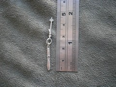 Single Snow Ski & Pole Vintage 925 Sterling Silver Bracelet Charm Pendant