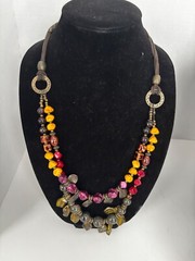 LOT of 4 Vintage Necklaces Glass Beads Wood Metal Premier Coldwater JD19