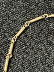 Antique Gold Tone Filigree Hand Painted Rose Faux Pearl Pendant Necklace 14”
