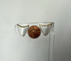 VTG Albert Scharning Norway Sterling White Enamel Clip-On Earrings 4g #bfi