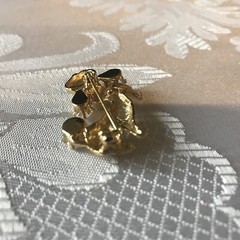 Pretty Poodle Pin/Brooch ruby eyes clear cubic zirconia ears and tail