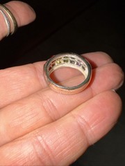 Vtg Sterling Silver 925 ND Multicolor Gemstone Eternity Band Ring About Sz 6.5