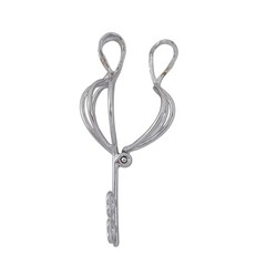 Pearl or Gem Cage Key Pendant | Heart Detail | Sterling Silver 925