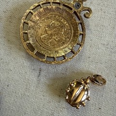 Vintage Style Jewelry Lot Gold Tone Brooch Earrings Charms Watch Mixed