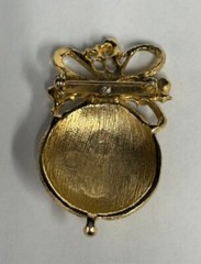 Vintage Metal Christmas Ornament Brooch