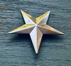 Vintage Jan Michaels San Francisco Silver Tone General Star Brooch Pin Signed