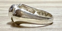 Vintage Handmade Sterling Silver Triple Heart Band Ring, Size 5.75, 3.2g