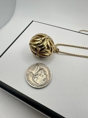 VTG D’ORLAN 1960s GOLD PLATED NECKLACE 36″IN XL Estate Sale Signed Ball Orb Read