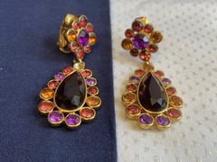 Vtg Clip-On Earring Lot Costume Jewelry Richelieu Lisner Monet Marvella Enamel