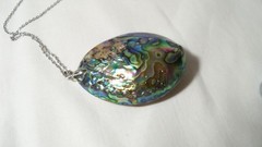 Vintage Abalone Shell Pendant Necklace