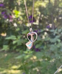 Heart Holding Lady Goddess Guardian Angel Sophia Woman Pendant Sterling 24 Chain