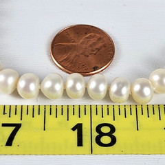 Vintage White Faux Pearl Glass Beaded Necklace 16 In Sterling Pin Clasp 6.2mm