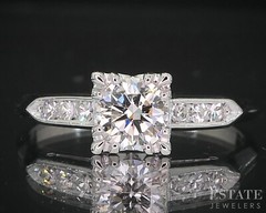 Antique Platinum Transitional Natural .53ctw Diamond Engagement Ring 4.1g i19196