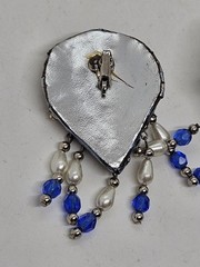 Vintage MCM Mid Century Blue Rhinestone Dangling Teardrop Brooch Pin & Pendant
