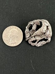 Birds and Blooms Cardinal Brooch Pin Vintage 1999 Limited Edition Pewter Bird