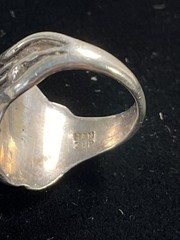 Vintage Sterling Silver Gold Tone Scarab Beetle Ring Size 5 Han Zup– 3077