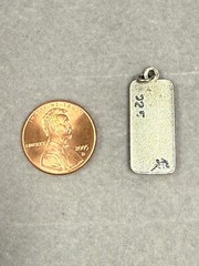 Vintage Engraved Monogram Sterling Silver 925 Retro Classic Charm Pendant 3155