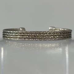 Vintage Bohemian Sterling Silver 925 Italy Woven Open Cuff Bracelet 7” 13.2g