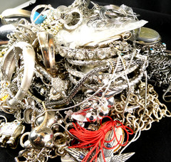Vintage To Now ALL SILVER TONE Craft/Junk Jewelry Lot 4.12 Redesign DIY Create