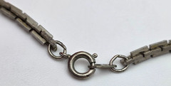 Vintage Silver Tone Box Chain Necklace, 15 In 2.5mm Spring Ring