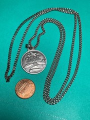 Sterling Silver St. Christopher Be My Guide Pendant w/sterling chain 32″ 23 gram