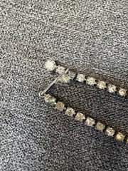 Vintage Rhinestone Necklace Choker Signed Gale Silver Tone 1950s 1960s Glows!