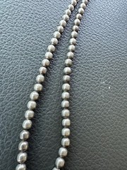 Vintage Sterling Silver Ball Bead Necklace Stamped Sterling