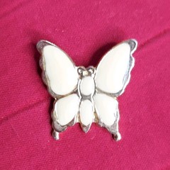 Vintage Earring 4 PAIR Pastel Enamel On Metal Stud Earrings & Butterfly Pendant