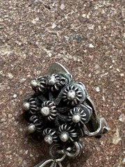 Antique Southwest Silver Earrings Clip On Red Coral