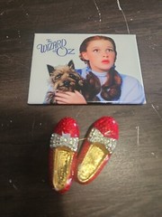 Vintage Mode Art Ruby Slippers Brooch Pin Wizard of Oz & Magnet
