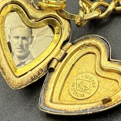 32g Vintage Estate 12k Gold Filled Charm NECKLACE + All GF Hearts Lockets Photos