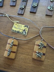 Vintage Lot Imported Rare Wood Necklaces Pieces Teak Walnut 1970s Leather Asian