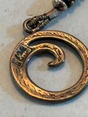Vintage Sterling Silver Kumihimo Bracelet with Toggle Clasp 7 inches Long
