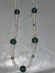 VTG Artisan SAKI 925 Sterling~Smoky Quartz~Glass Pearls Statement Necklace 195g