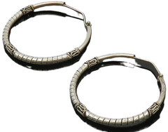 925 Sterling Silver Vintage Shiny Wrapped Swirl Hoop Earrings EG10130
