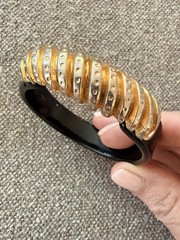 Rare Thermoplastic And Gold Vintage Bracelet