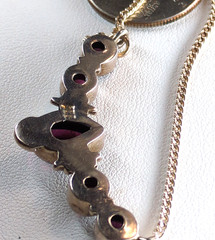 Vintage Sterling Silver Purple Rhodolite Grape Garnet Cabochon Necklace 18″ Bali