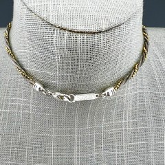 Napier Necklace Twisted Two Tone Multi Strand Silver Gold Tone Signed 24” READ