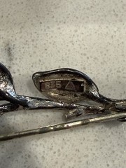 Vintage Teka 835 Silver Rose Brooch