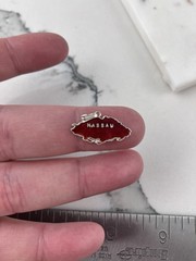 Vintage 925 Sterling Silver Red Enamel Nassau Bahamas Charm Pendant