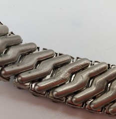 Vintage Light Blue Rhinestone Expandable Silver Tone Metal Bracelet, c. 1950’s