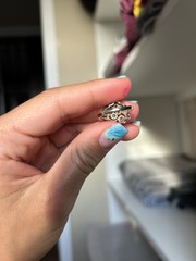 Vintage 14K White Gold Cocktail Ring with Diamonds (Size 5.25)