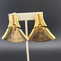 Vtg Lg Earrings Dangle Unsigned LES BERNARD Fashion Jewelry Runway Statement St9