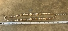 Vintage Coro Creamy Beige Gold Tones Painted Faux Pearls 2 Strand Necklace