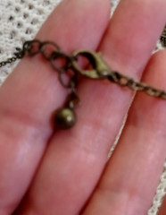 Vintage Boho Style long Necklace gold tone color adjustable length brown stones